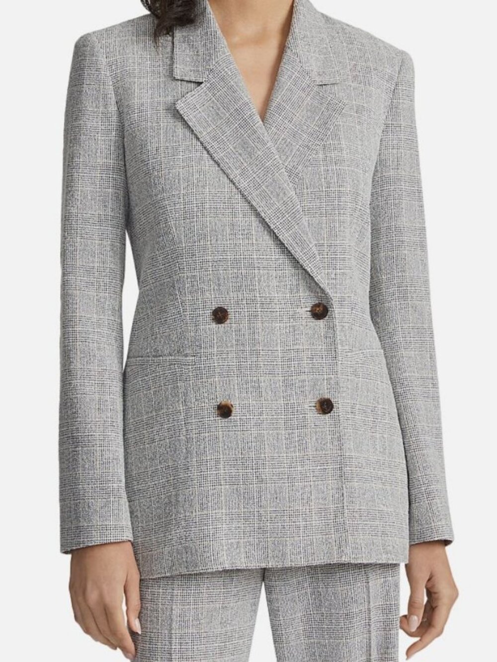 Lafayette 148 Women's Gray Double Breasted Blazer Jacket Size 2